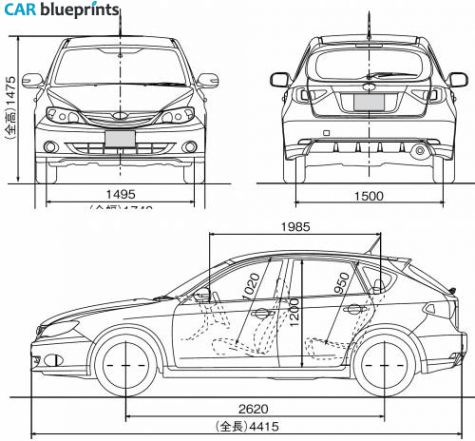 2010 Subaru Impreza Hatchback blueprint