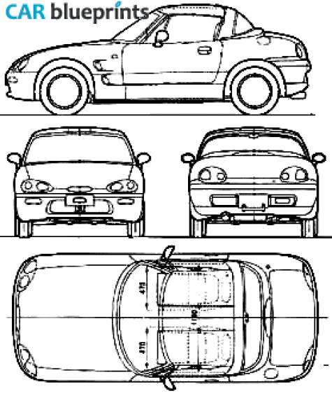 1991 Suzuki Cappuccino Roadster blueprint