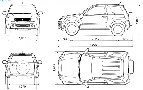 2006 Suzuki Grand Vitara SUV blueprint