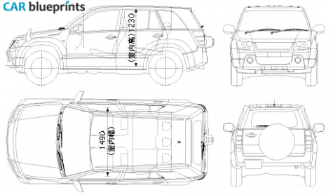 2006 Suzuki Grand Vitara SUV blueprint