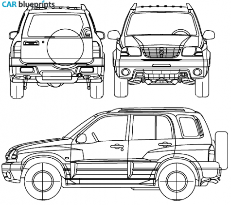 2005 Suzuki Vitara 5-door SUV blueprint