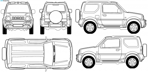 2007 Suzuki Jimny Hard Top SUV blueprint