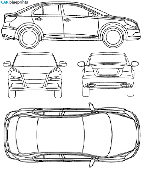 2009 Suzuki Kizashi Sedan blueprint