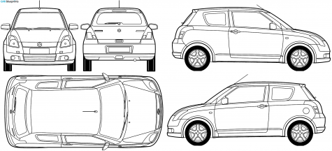 2007 Suzuki Swift Hatchback blueprint