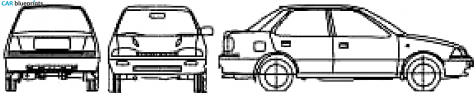 1995 Suzuki Swift Sedan blueprint