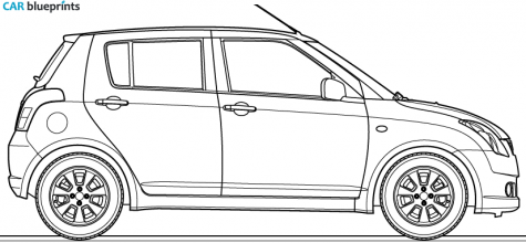 2007 Suzuki Swift Hatchback blueprint