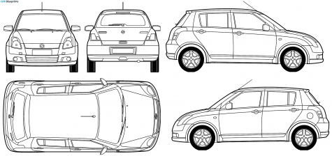 2007 Suzuki Swift Hatchback blueprint