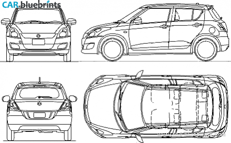 2010 Suzuki Swift Hatchback blueprint