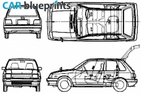 1986 Suzuki Swift MK1 3-door Hatchback blueprint