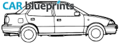 1989 Suzuki Swift MK2 4 -door Sedan blueprint