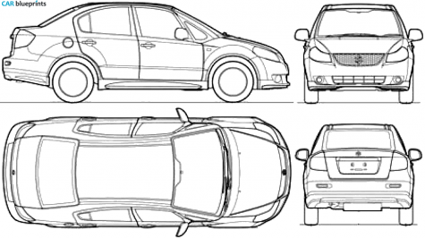 2008 Suzuki SX4 Sedan blueprint