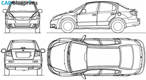 2007 Suzuki SX4 Sedan blueprint