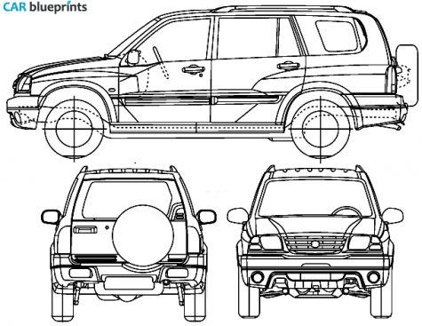 2005 Suzuki Vitara XL 7 SUV blueprint