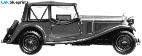 1931 Talbot 105 Sports Tourer Vanden Plas Cabriolet blueprint