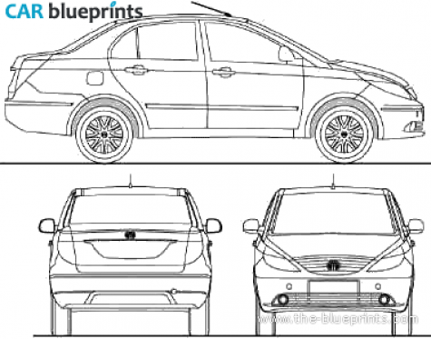 2011 Tata Indigo Manza Sedan blueprint