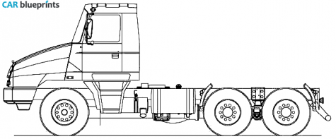 2007 Tatra Jamal T163-380 RK4 6x6 Truck blueprint