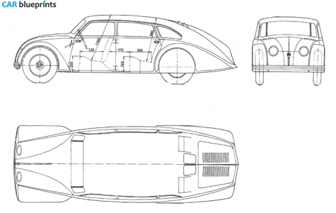 1935 Tatra T 77 Sedan blueprint