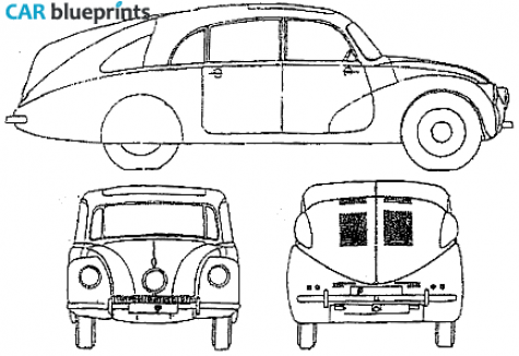 1936 Tatra T87 Limousine blueprint