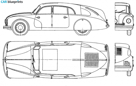 1944 Tatra T 87 Sedan blueprint