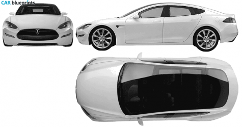 2011 Tesla Model S Sedan blueprint