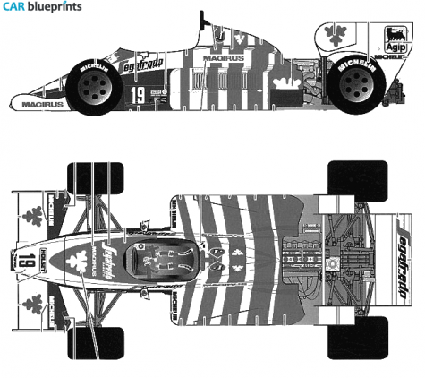 1984 Toleman TG184 Portugal GP OW blueprint