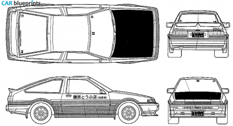 1985 Toyota Corolla Levin (AE86) D Ftakumi Coupe blueprint