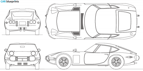 1968 Toyota 2000 GT Coupe blueprint