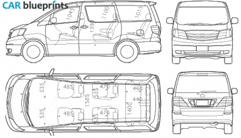 2005 Toyota Alphard Minivan blueprint