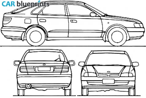 1997 Toyota Carina E Hatchback blueprint