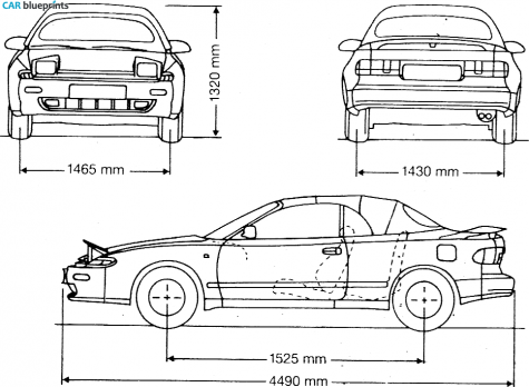 1990 Toyota Celica V T180 Cabriolet blueprint