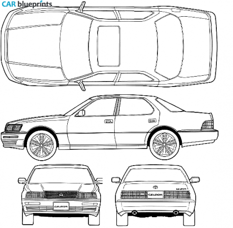 1989 Toyota Celsior I UCF10 Sedan blueprint