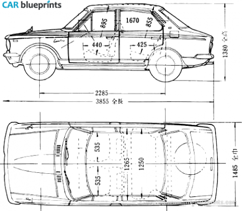 1966 Toyota Corolla KE10 Sedan blueprint