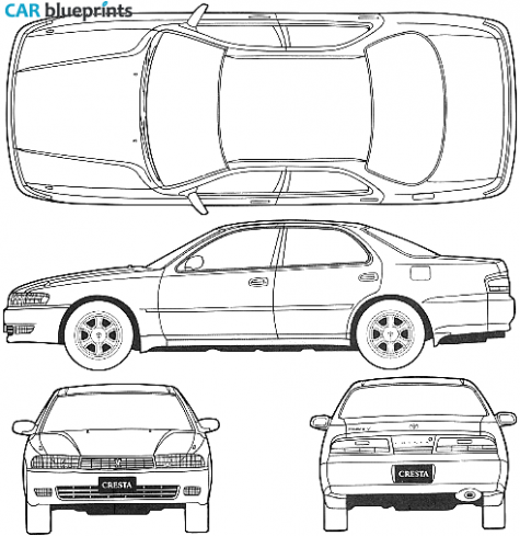 1992 Toyota Cresida V Tourer JZX90 Sedan blueprint