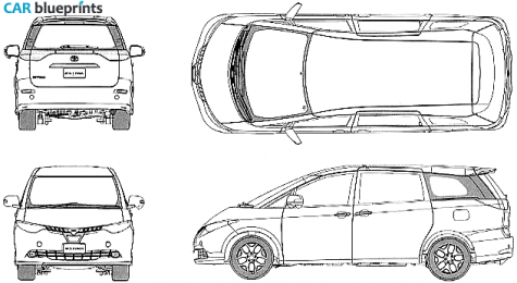 2001 Toyota Estima GX Minivan blueprint