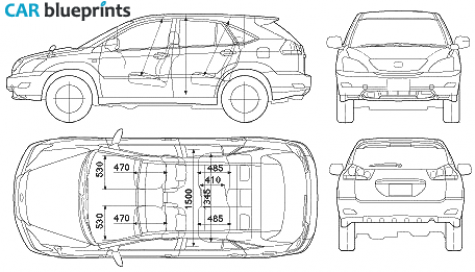 2005 Toyota Harrier Lexus RX SUV blueprint