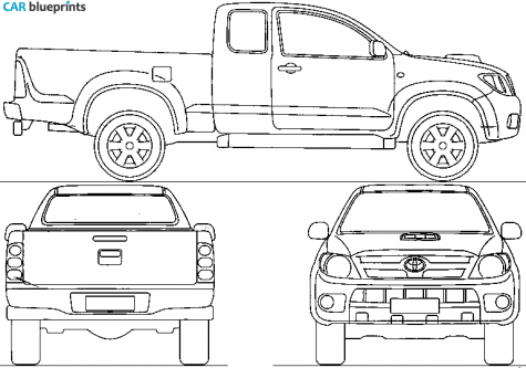 2006 Toyota Hilux VI Crew Cab Pick-up blueprint