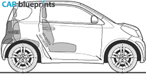 2009 Toyota iQ Hatchback blueprint