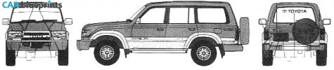 1990 Toyota Land Cruiser 80 SUV blueprint