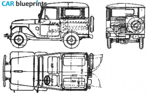 1961 Toyota Land Cruiser FJ35 Hardtop SUV blueprint