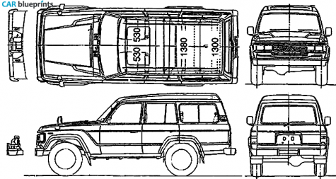 1989 Toyota Land Cruiser FJ61 SUV blueprint