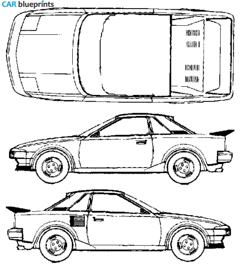 1984 Toyota MR2 I AW10 Coupe blueprint