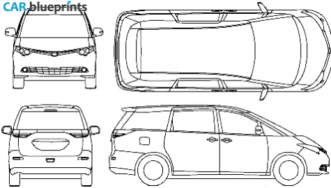 2007 Toyota Previa Minivan blueprint