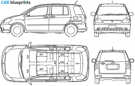 2006 Toyota Raum Hatchback blueprint