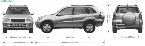 1999 Toyota Rav 4 SUV blueprint