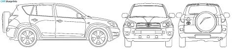 2007 Toyota RAV4 III SUV blueprint