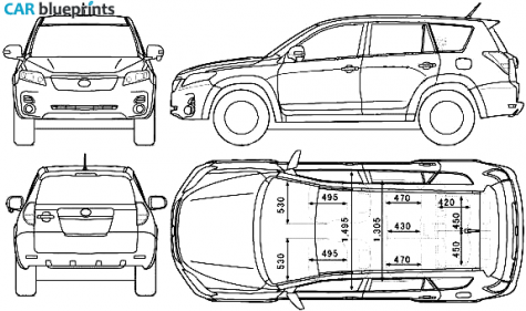 2007 Toyota Vanguard SUV blueprint