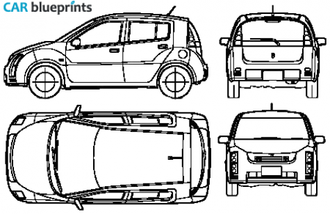 2005 Toyota Cypha Hatchback blueprint