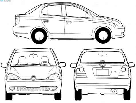 2006 Toyota Yaris Sedan blueprint