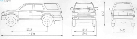 1991 Toyota Hilux Surf/4Runner SUV blueprint