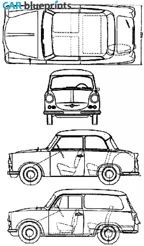 1962 Trabant 500 Sedan blueprint